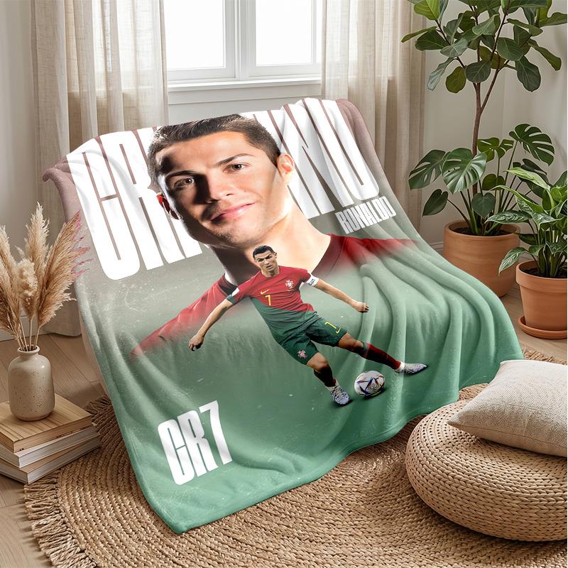 Coperta Tema Cristiano Ronaldo Morbida Coperta in Flanella Morbida Coperta Plaid Peluche Coperta Accogliente per Divano Letto per Arredamento Casa