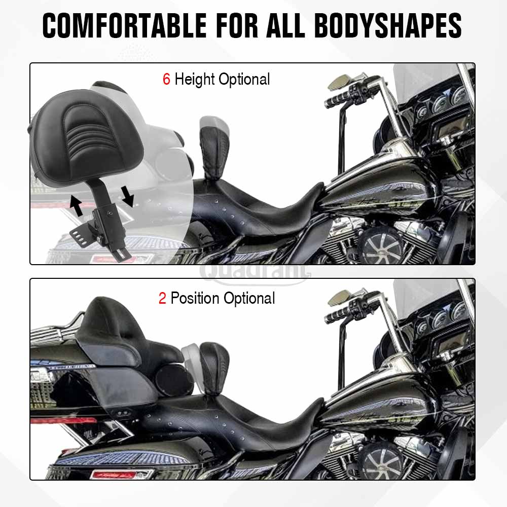 Motorcycle Accessories Adjustable Plug-in Driver Backrest PU Leather Fit For Harley Touring Road King Special FLHRXS 2017-2025