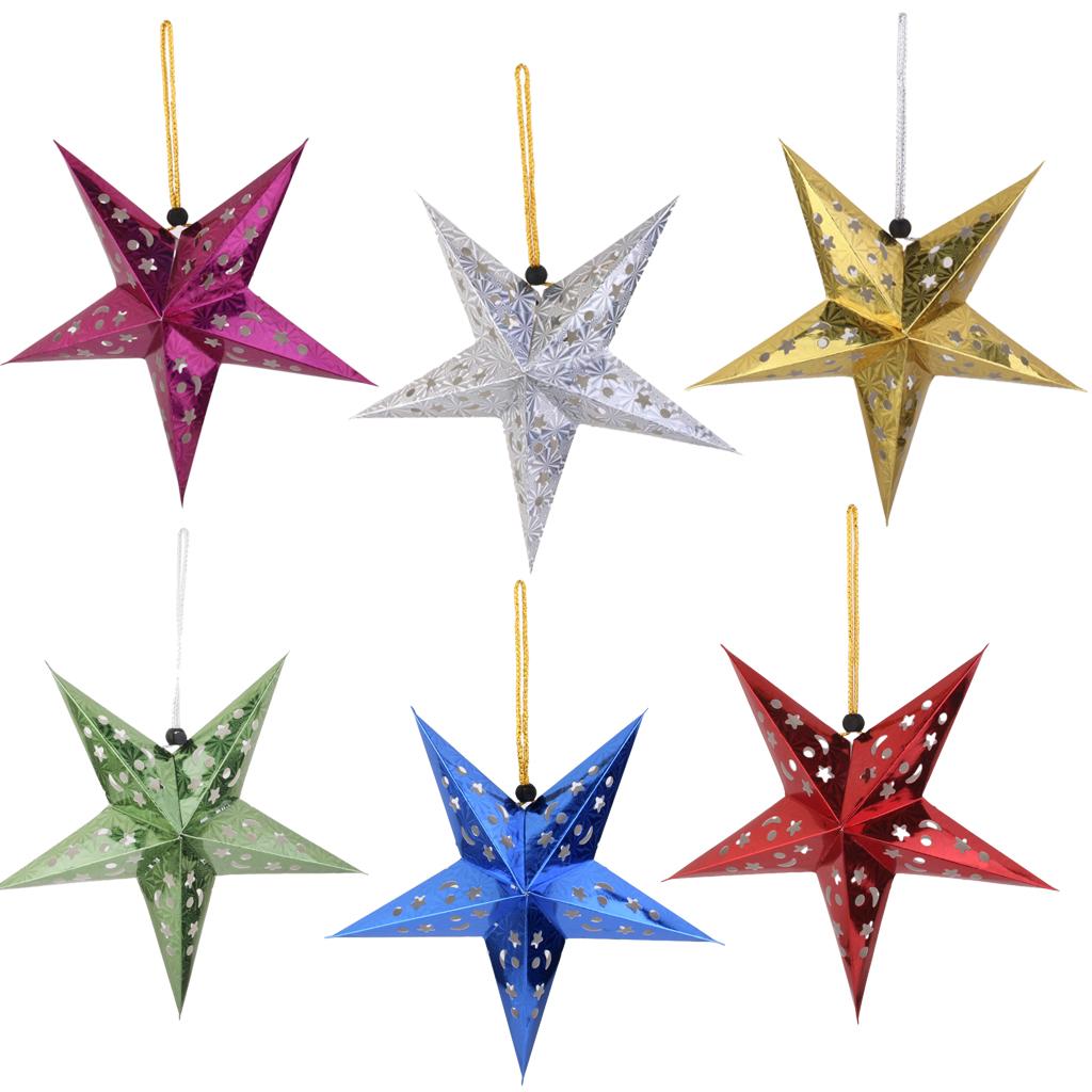 Christmas Style Stars Shaped Lamp Shade, Art Design Paper Stars Ceiling Lamp Lighting Fixture for Bathroom, Bedroom Room