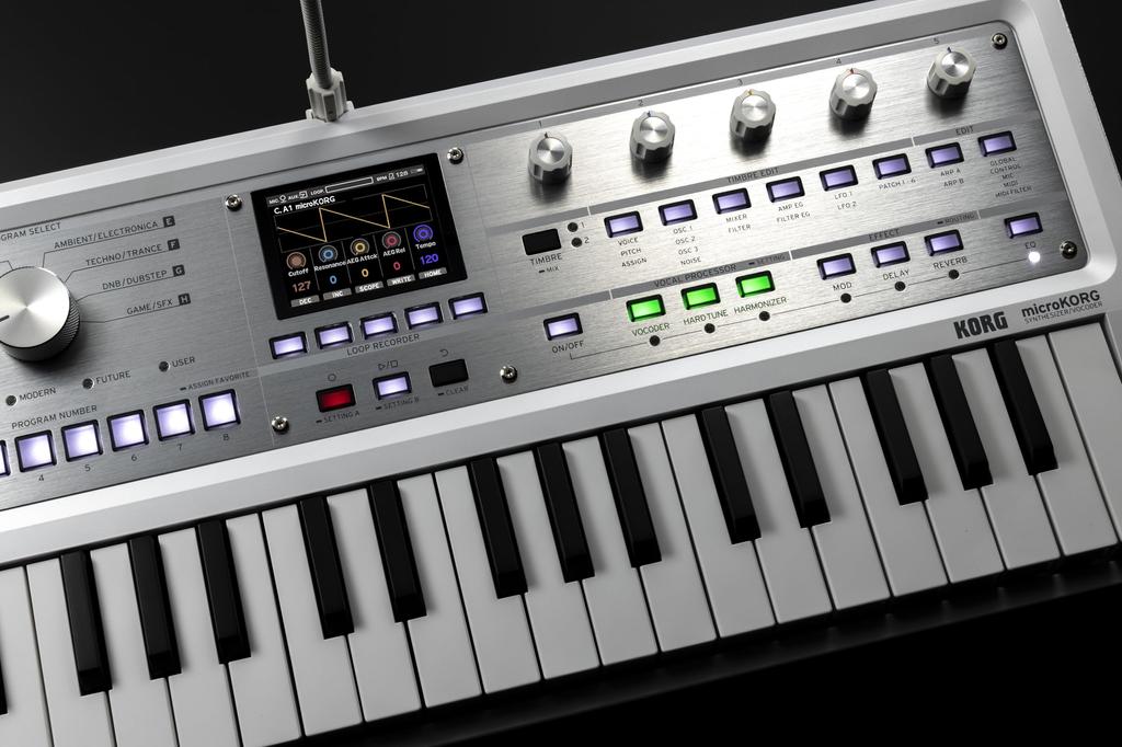 KORG Synthesizer microKORG 2 Limited Keys Metallic White MWH Color/Analog Modeling/Vocoder/Compact/Color Display/Battery Operated/37 MK-2