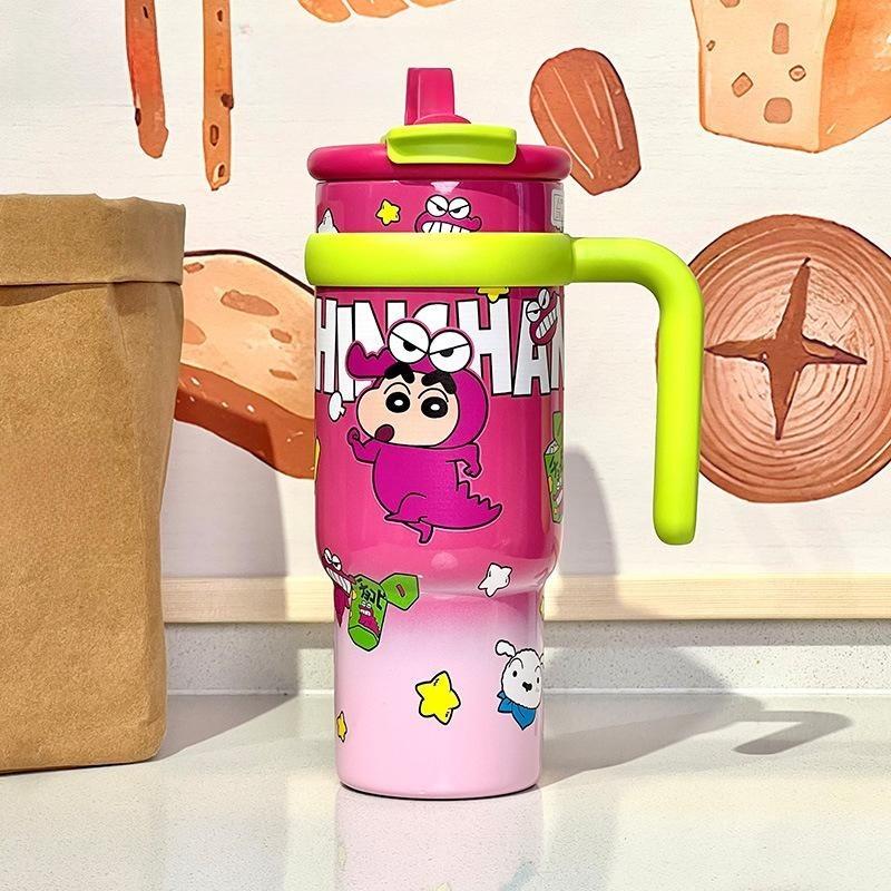 Crayon Shinchan Cartoon Style Reusable Thermos With Handle For Kids And Teens