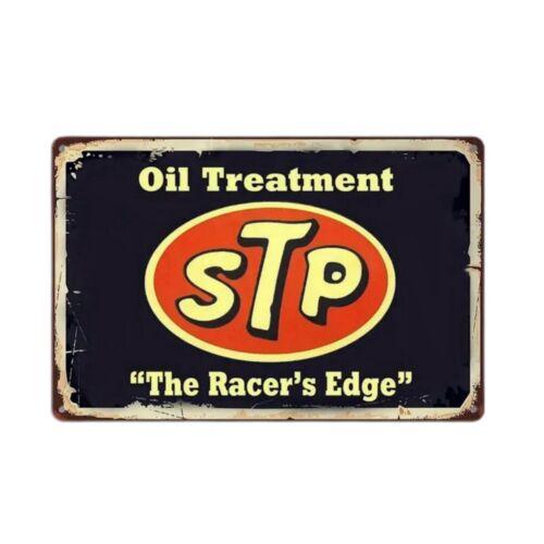 STP Oil Treatment Tin Sign Vintage Style Retro Racing Man Cave Decor aluminum 20x30cm