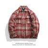 Men's Trendy Plaid Jacket - Youthful, Literary Lapel Long Sleeve for Spring/Autumn