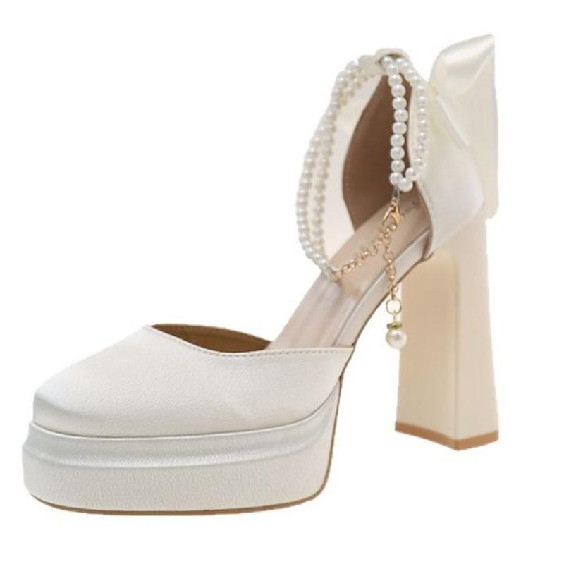 Fashion Hot Selling Women Shoes 2025 Pumps Hollow Latest Sandals Ladies Square Heel Basketball Platform New African Block Bridal Summer