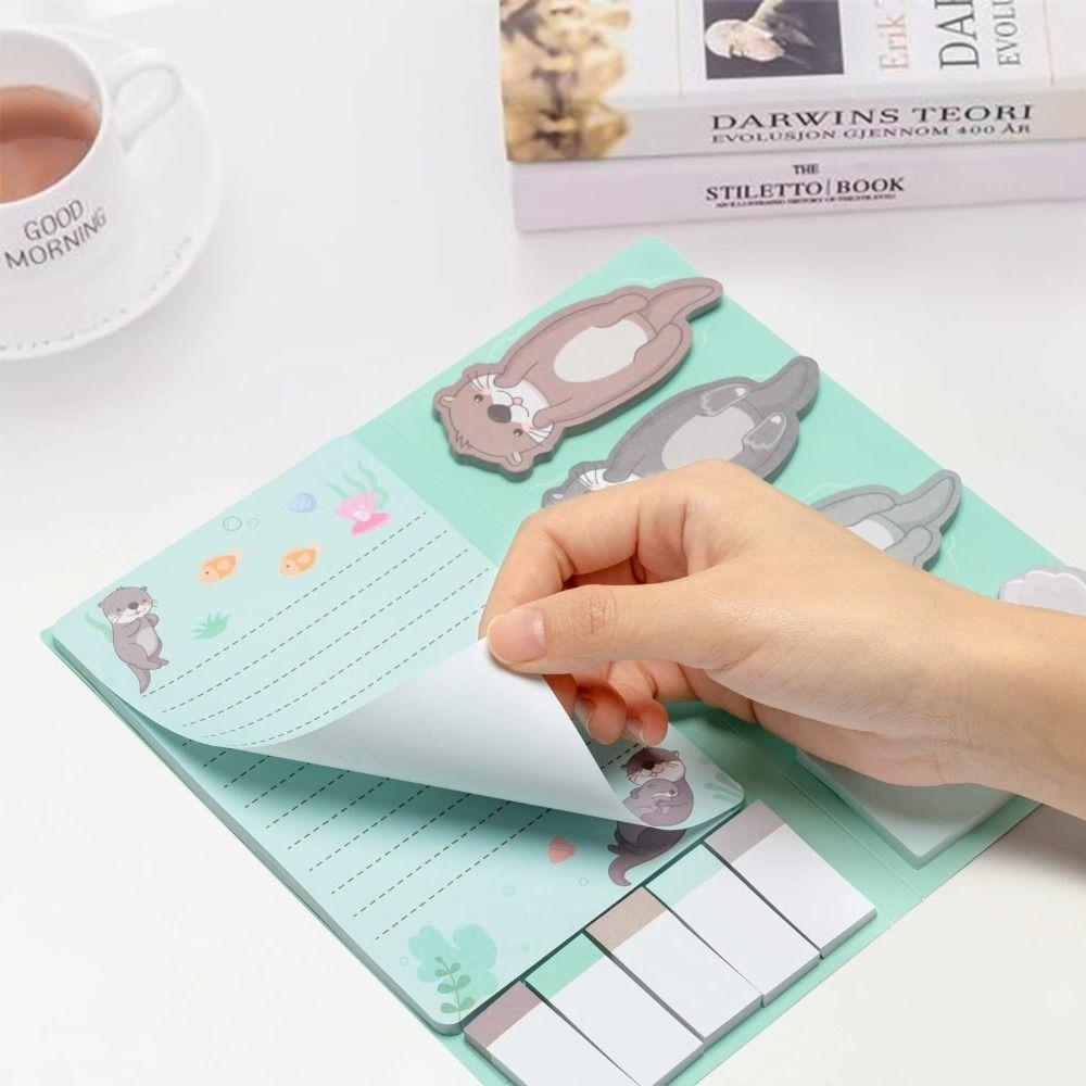 Cute Animal Sticky Notes Set 50 Sheets Square Memo Pad Self-Adhesive Sticky Notes  Student