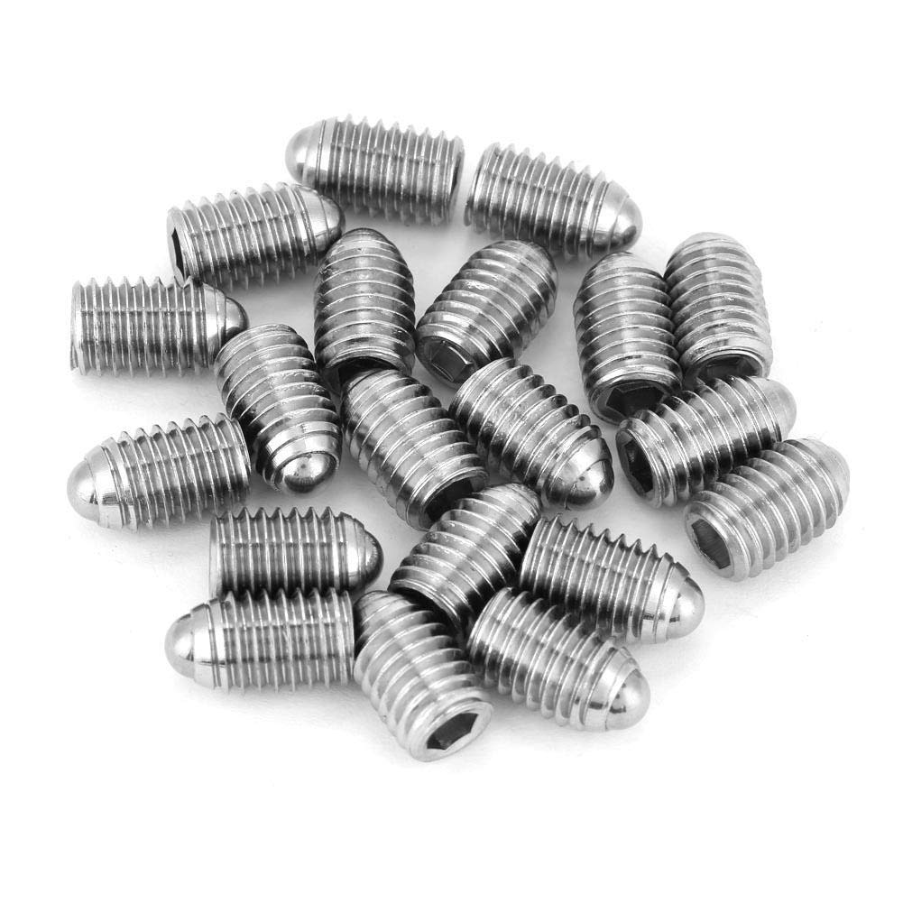 Jadeshay 20Pcs M8 Hex Socket Spring Ball Plungers 8 * 10 mm, Durable Stainless Steel Precision Threaded Push Fit Insert Screws for Lubrication and