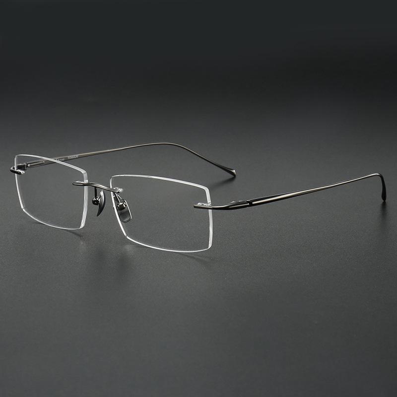 Pure Titanium Ultra-Light Rimless Myopia Glasses Frame for Men
