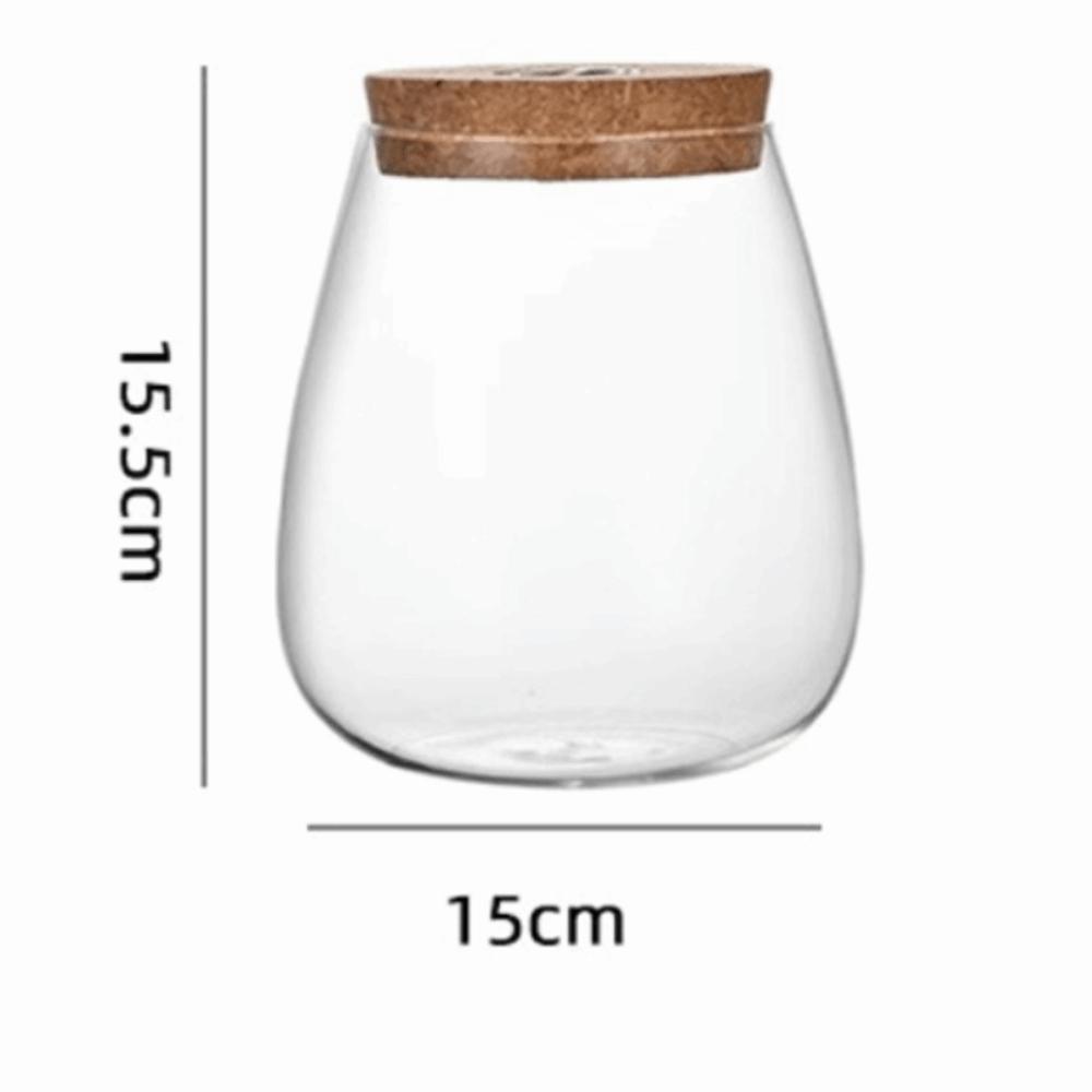 Glass Material Glass Planter Thick Wooden Base Vase Rack Modern Tabletop Design Flower Arrangement Vase Home Decoration