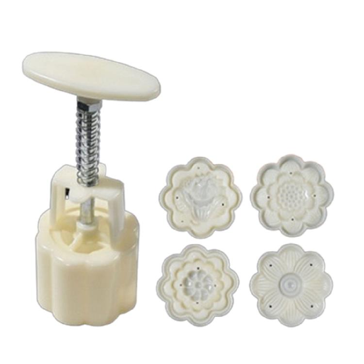 Various Shape Mooncake Mold DIY Hand Pressure Fondant Mooncake Mould with Stamps