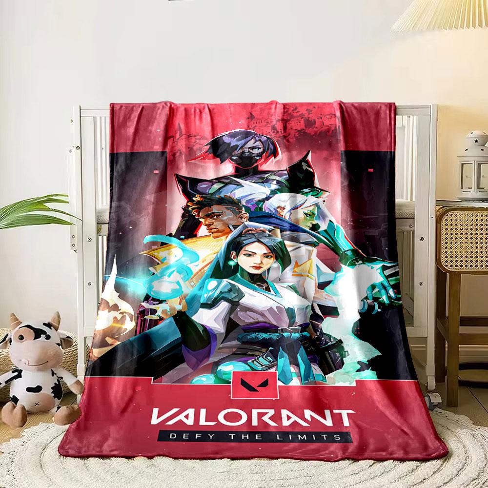 Stylized characters in vibrant sci-fi attire with magical effects and weapons. for all seasons blanket lunch break throw gift 80cm x 120cm