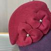Ladies Autumn and Winter Elegant Flower Woolen Duck Tongue Beret Temperament Stewardess Hat Fashion Styling Top Hat