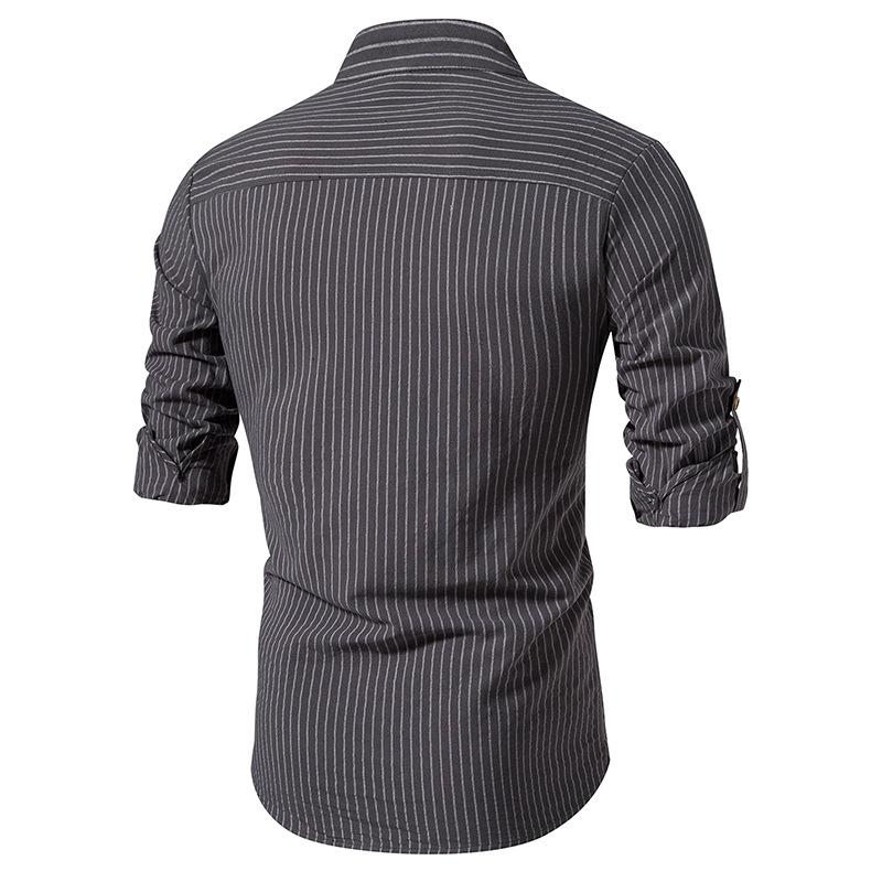 New Spring Men's Fashion Printed Long Sleeve Shirt Casual Versatile Daily Wear Top