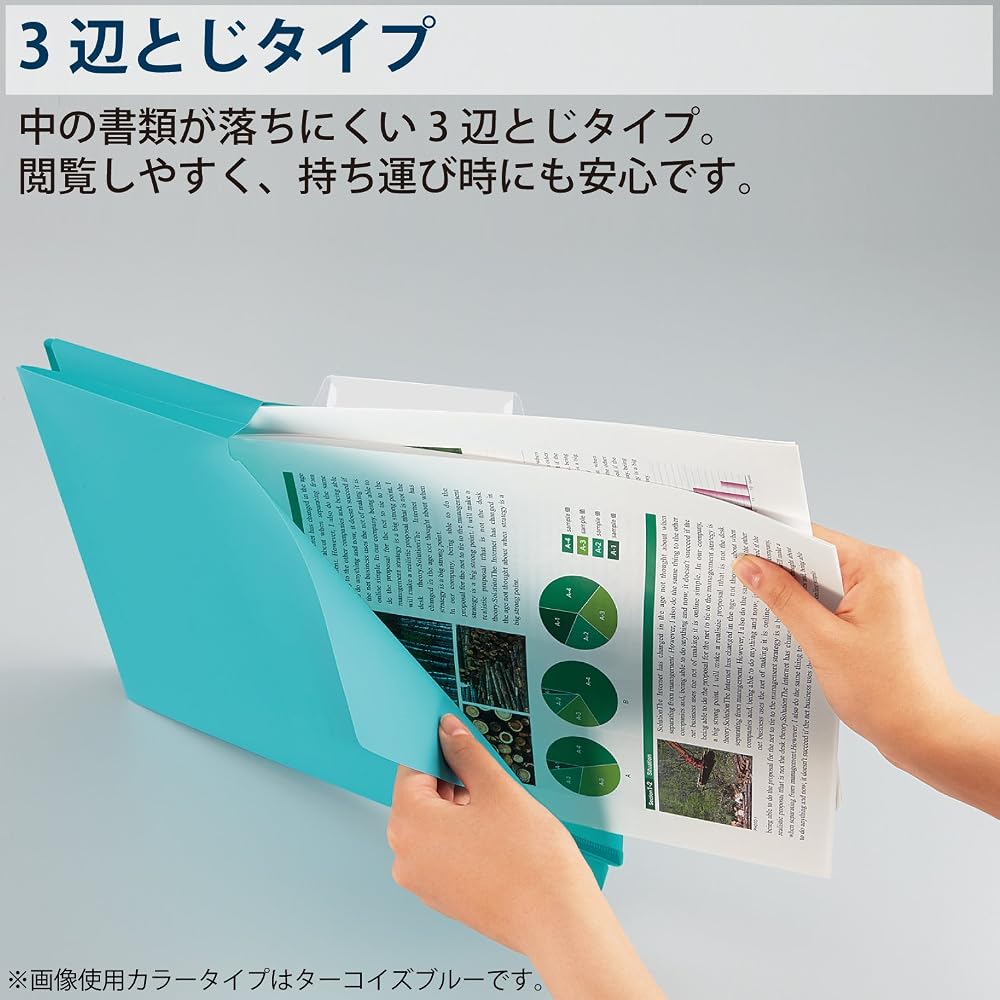 Kokuyo A4P-NEF30DX10 Individual File Folders, NEOS A4, 30mm, 3 Side Binding, 10 Books, Black
