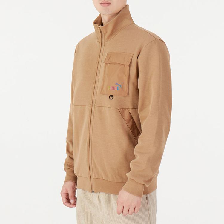 Puma Casual Patterned Loose Long Sleeve Jacket Men Jackets Khaki 537033-63