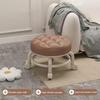 Low Height Rolling Stool with 360 Degrees Wheels Faux Leather Sponge Filled Cushion Modern Home