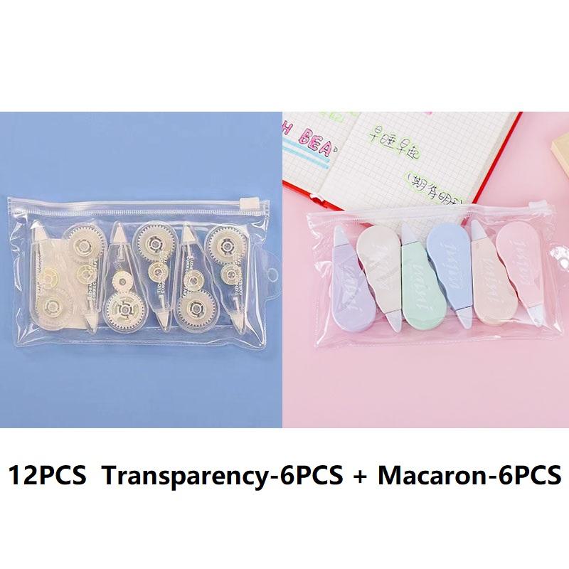 6PCS Tape Corrector Sweet Things for School Kawaii Stationery for School Ribbon Corrector Tape Putty Corrector XZD01