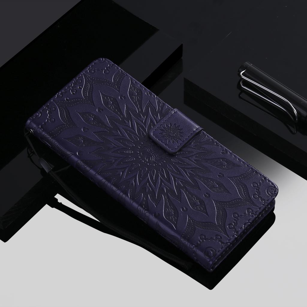 Leather Wallet Flip Case for Apple iPhone 13 14 15 16 16E 17E 17 Pro Max Plus | Mandala Embossed Design Card Holder Protective