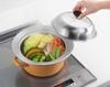 Yoshikawa Steamer for Pots with Glass Stainless Steel Steaming Simply Place on Steam Made in YJ3626 Visible! 20-22cm Lid, Plate, Pot, Food,