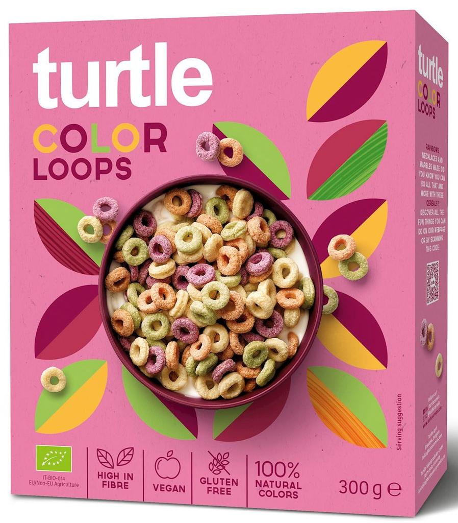 COLORFUL CEREAL RINGS, GLUTEN-FREE, ORGANIC, 300 g - TURTLE