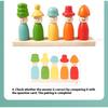 Color Sorting Toys Montessoris Wooden Early Learning Toys Fine Motor Skills Puppet Hat Face Match Creative Stacking Toys for Kid