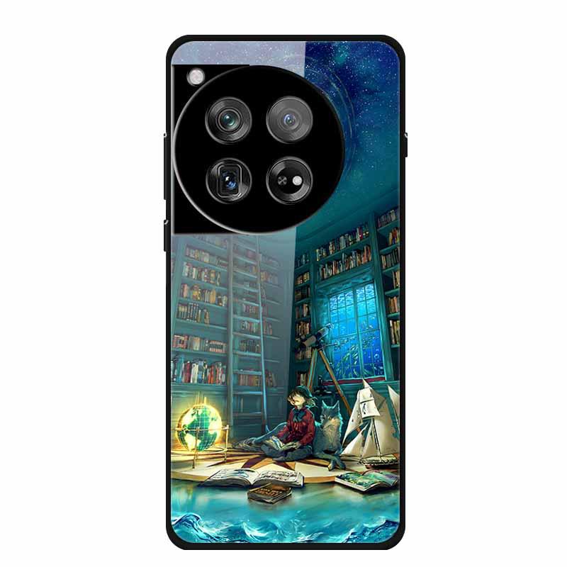 OnePlus 12 Case Tempered Glass Customized Colorful Golden Fruit Design