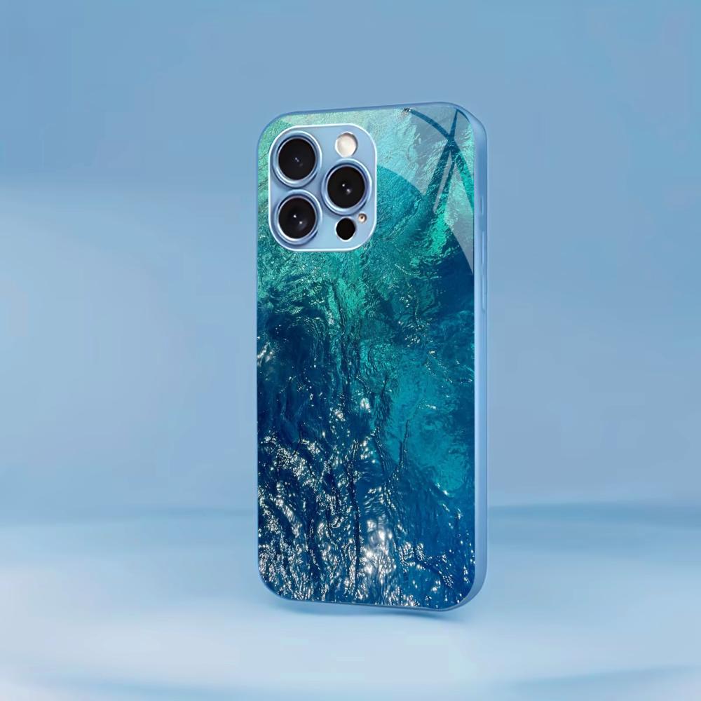 Seaweed Ripple Pattern Man Madam Protect PhoneCase Glass PhoneCase for iPhone 17 16 15 14 13pm Pro Plus Dropresistant Cellphone