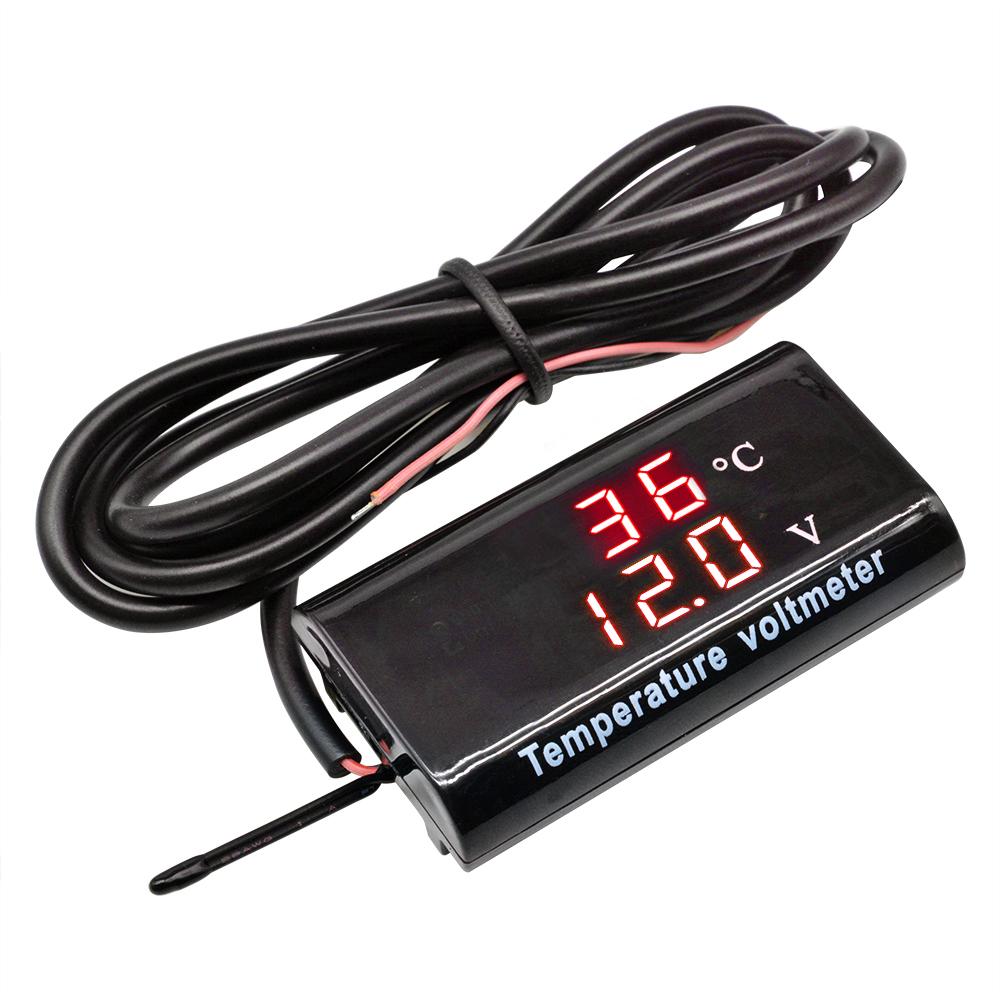 

DC 8V-18V LED Digital IPX6 Waterproof Temperature Voltmeter Meter 0.28 inch Voltage Tester Detector For Motorcycle Car Battery