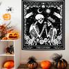 Skeleton Lovers Wall Tapestry Day of the Dead Art Decor Halloween Boho Bedroom Living Room Home Interior Hanging