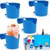 Blue Pool Cup Holder-Ground Clip for Pools or Smaller Round Top Rails-ground Pool Cup Holder,suitable for Water,beer and Phones