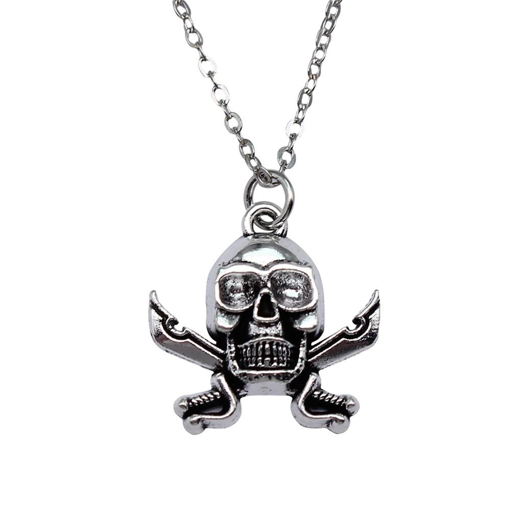 Mask Pendant Necklace Theater Halloween Day Jewelry 40cm Short Chain