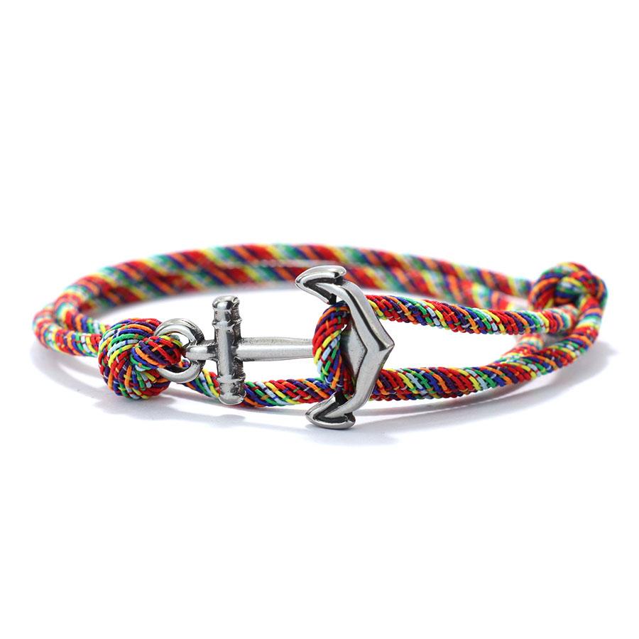 Marine Style Men Anchor Bracelet Handmade  Adjustable Nautical Wrap Braslet Unfading 3mm Thin String Braclet Homme Pulseria