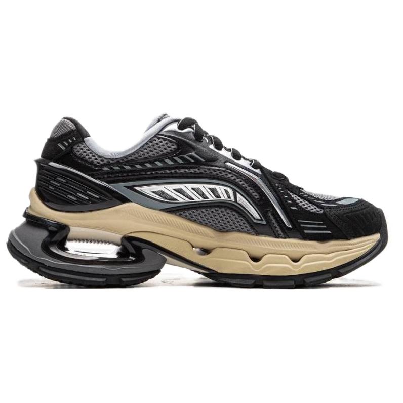 New LiNing Furious Rider Bow Cushioning Wear-Resistant Low-Top Casual Shoes Women's Black Gray AZGU150-1