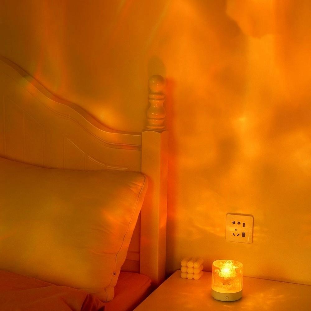 16 Colors Water Ripples Lights USB Rotating Water Wave Lamp  Bedside Table