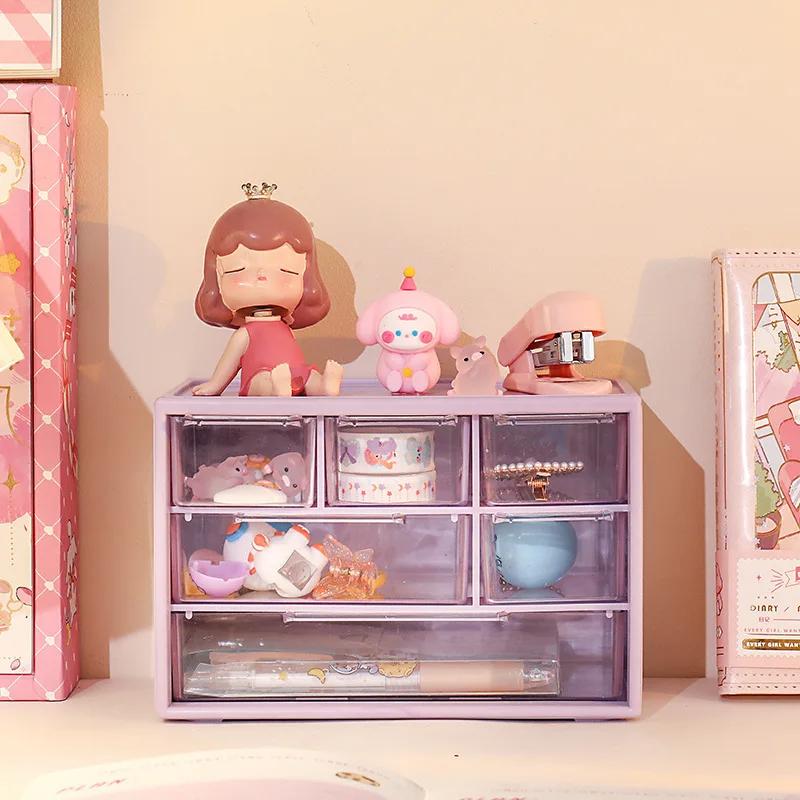 Six Grid Storage Box Large Capacity Storage Box Cosmetic Stationery Drawer Storage Box