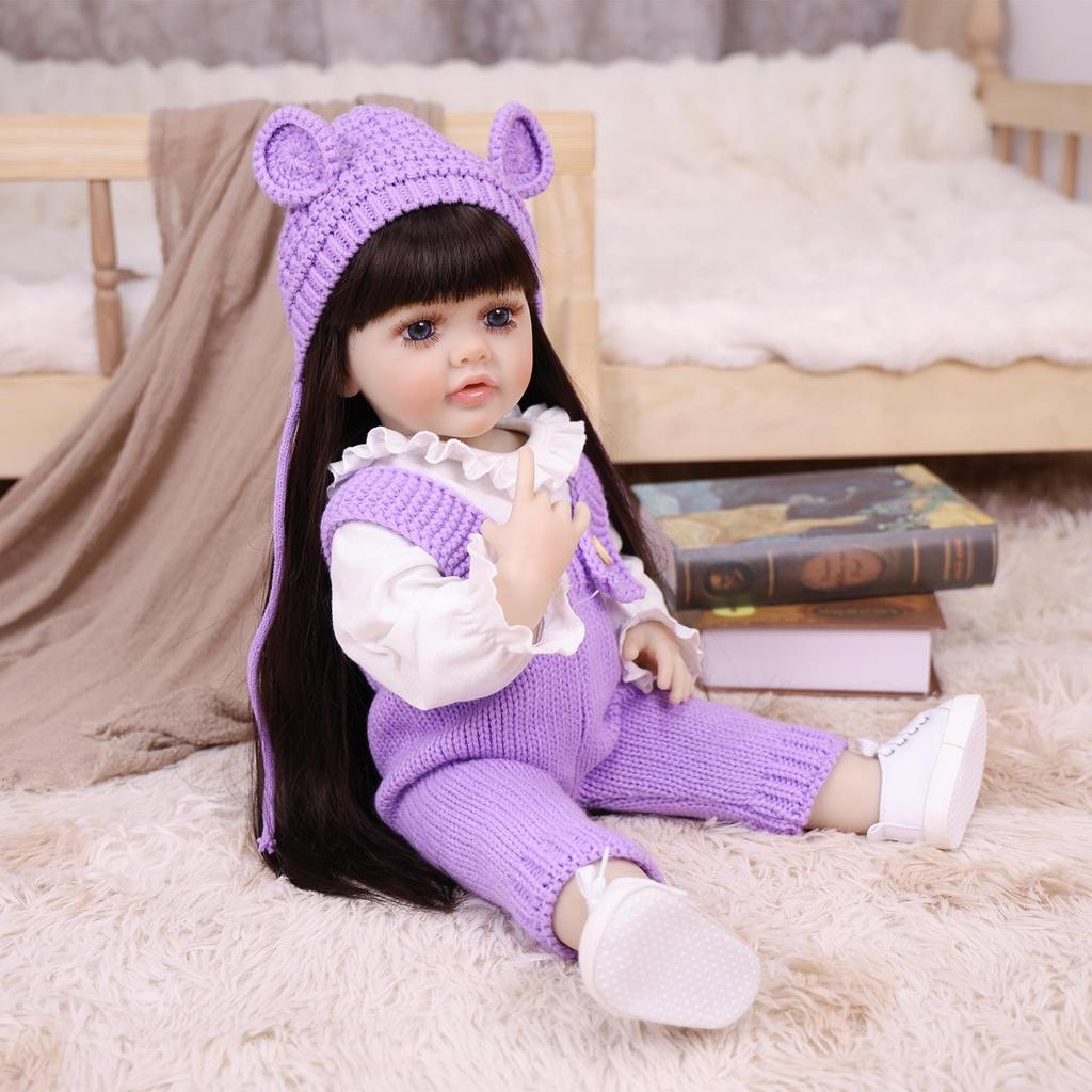 55 Cm Full Silicone Vinyl Reborn Baby Doll Lifelike Newborn Babies Dolls Toy For Kids Christmas Birthday Gifts