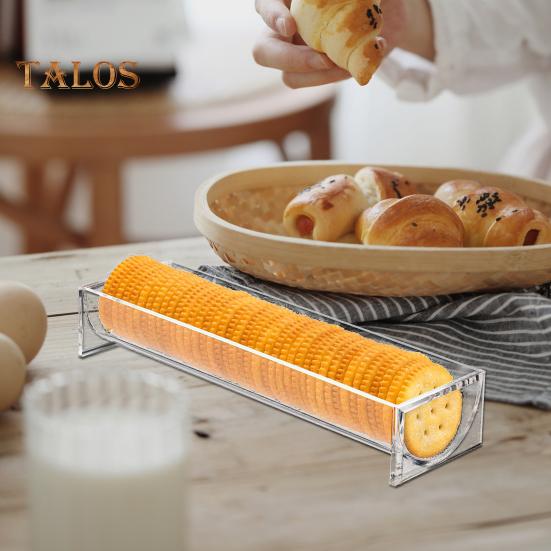 Clear Acrylic Cookie Tray Modern Design BAP-Free Round Rectangular Appetizer Serving Tray for Bread Fruits