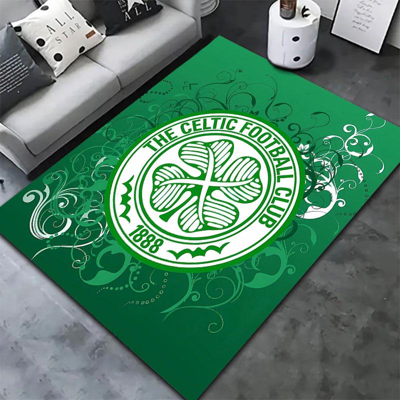 Tappeto Tappetino Celtic Football Club per Soggiorno Camera da Letto Casa Decorazione Divano, Tappetino Antiscivolo per Giochi Bambini