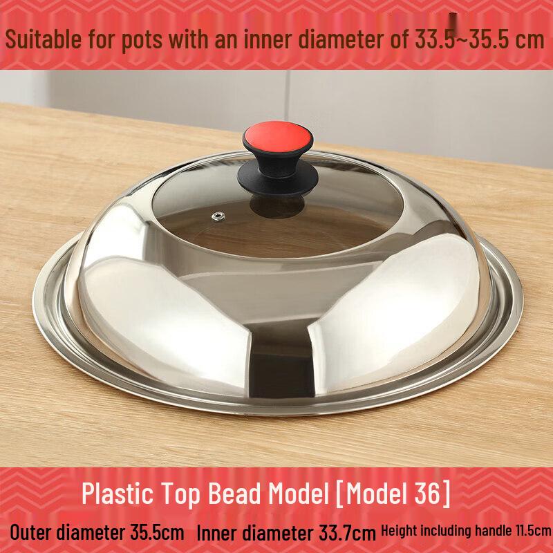 Universal Stainless Steel Glass Wok Lid