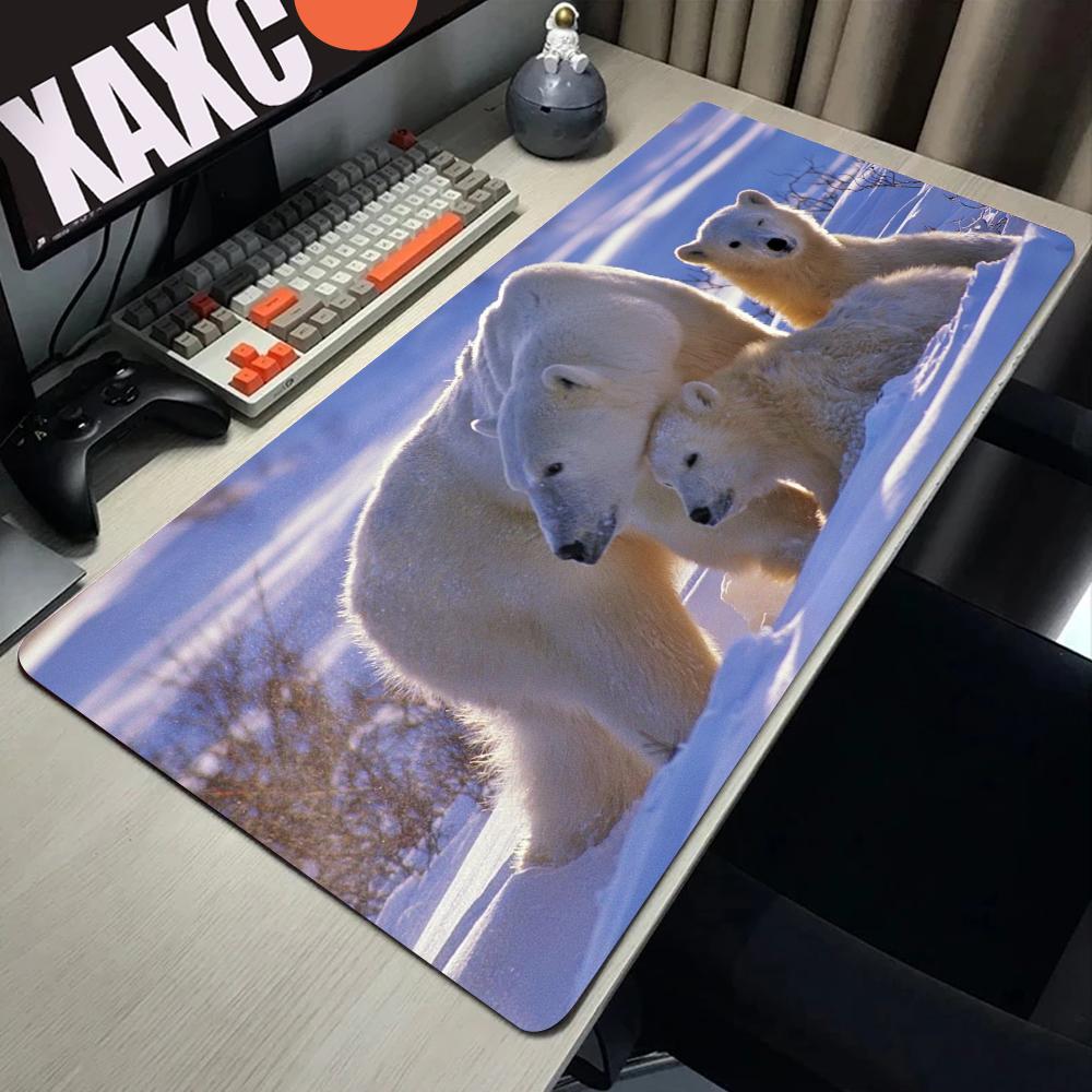 Polar Bear Mousepad Gamer Cool New 80x40cm Mouse Pad Large HD Pattern Notebook Accessories Laptop Padmouse Ergonomic Mat