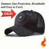1pc Men's Fashionable Baseball Cap - Breathable Mesh, Snapback, Black/Red, Outdoor Travel