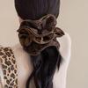 Stylish Coffee Brown Hair Scrunchies With Four Reinforced Edges Stretchy Fabric Hair Band Headwear for Daily Styling
