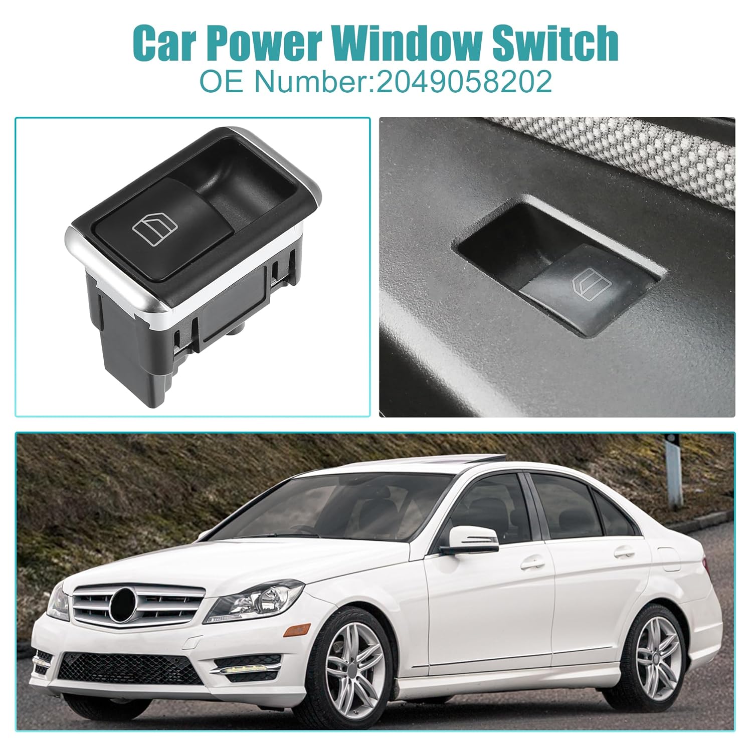 

ACROPIX Front Right Passenger Side Power Window Switch Window Control Switch Fit for Mercedes-Benz C250 C300 C350 No.2049058202-1 Pcs