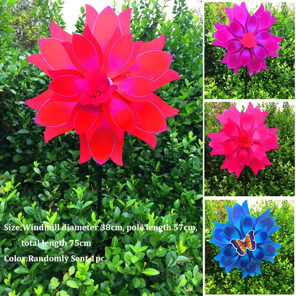 

Multistyles Tulip Windmill PVC Rotating Wind Spinner Outdoor Party Picnic Decor Random 1pc
