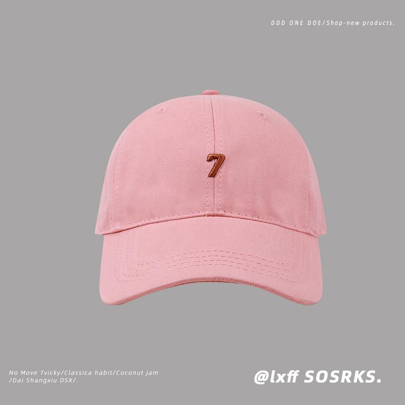 New Three Dimensional Embroidered Number 7 Baseball Hat for Women Showing Their Faces Elementary School Couples Versatile Baseball Cap