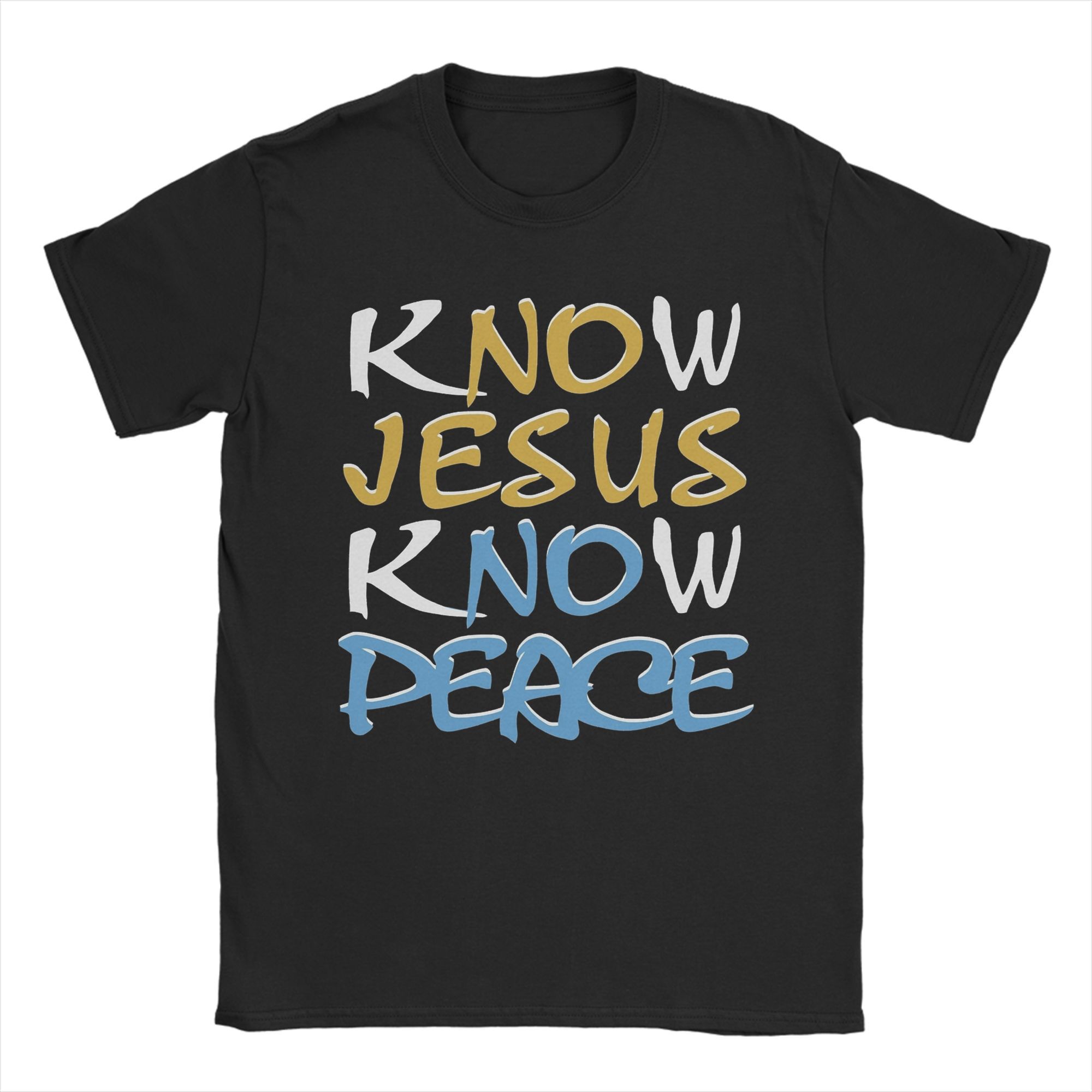 Know Jesus Know Peace   New Arrival T Shirts for Unisex Women  jesus Christ Pure Cotton  Tee Shirt Clothes S