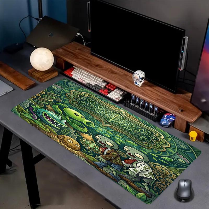 Plants vs. Zombies Print Mouse Pad, Anti‑Slip Desktop keyboard Mat, for PC Laptop Gaming Working Daily Use, Cool Festival Surprise Gift