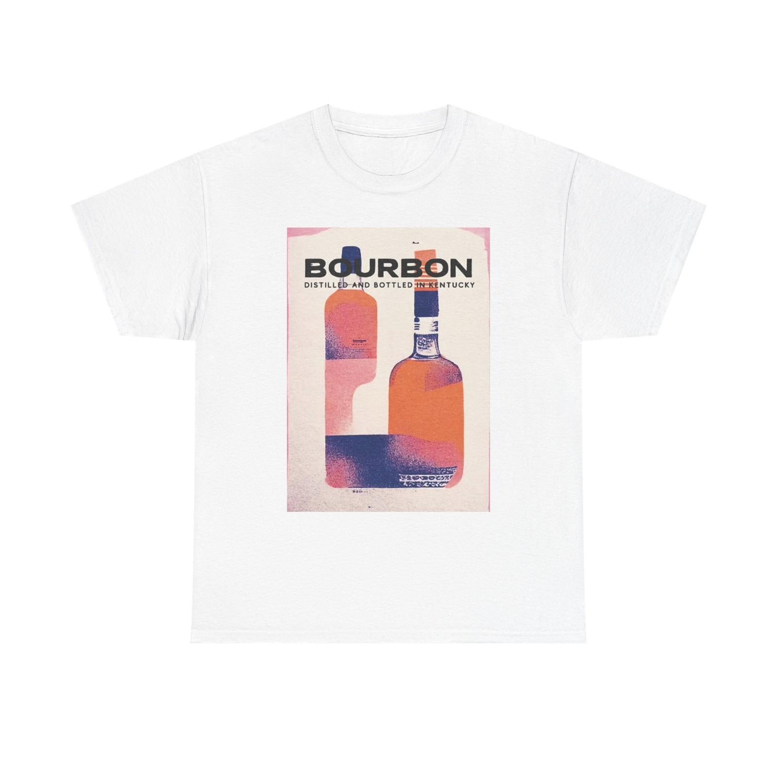 Bourbon Graphic T Shirt Kentucky Whiskey Vintage Retro Unisex Heavy Cotton Tee L