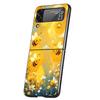 Honeybee Flower Pattern Hard PC Phone Case For Samsung Galaxy Z Flip 7 6 5 4 Black Cover For Galaxy Z Flip 3 Foldable Shell Bags