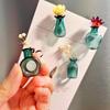 5/10Pcs Mini Vase Refrigerator Magnet DIY Home Office Kitchen Locker Fridge 3D Miniature Resin Flower Vase Pot Magnetic Decoration Ornament