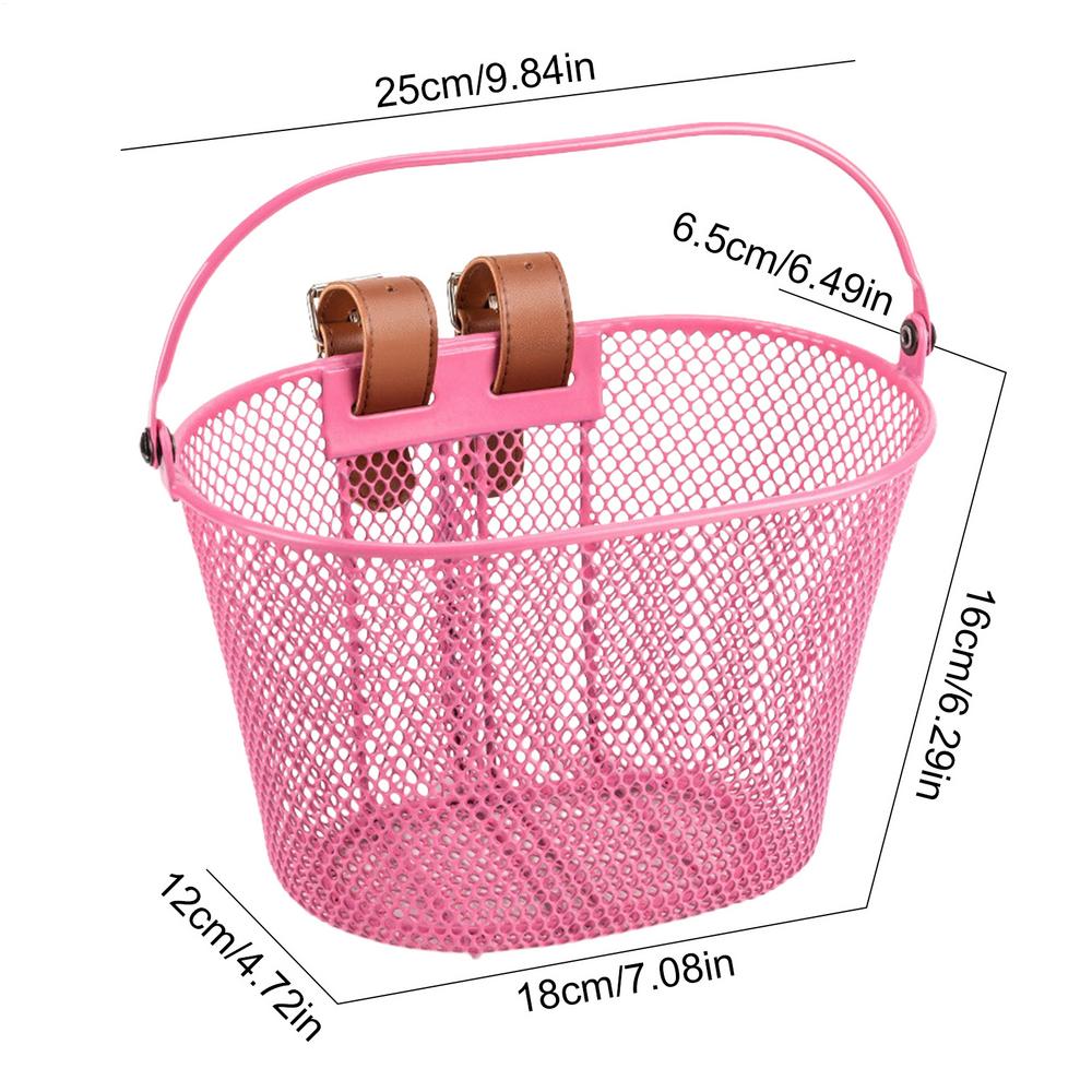 Cycle Front Basket Adjustable Metal Front Basket Waterproof Cycle Basket Large Capacity Cargo Basket With Buckle Cute Cycle